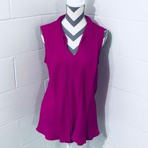 ANNE KLEIN TIE NECK SLEEVELESS BLOUSE, Plus sz 14